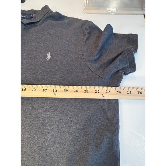 Polo Ralph Lauren Charcoal Gray Pima Soft Touch Polo Shirt XL Classic Fit - Picture 6 of 8